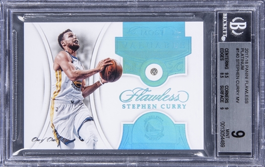 2017-18 Panini Flawless Platinum Most Valuable #140 Stephen Curry (#1/1) - BGS MINT 9